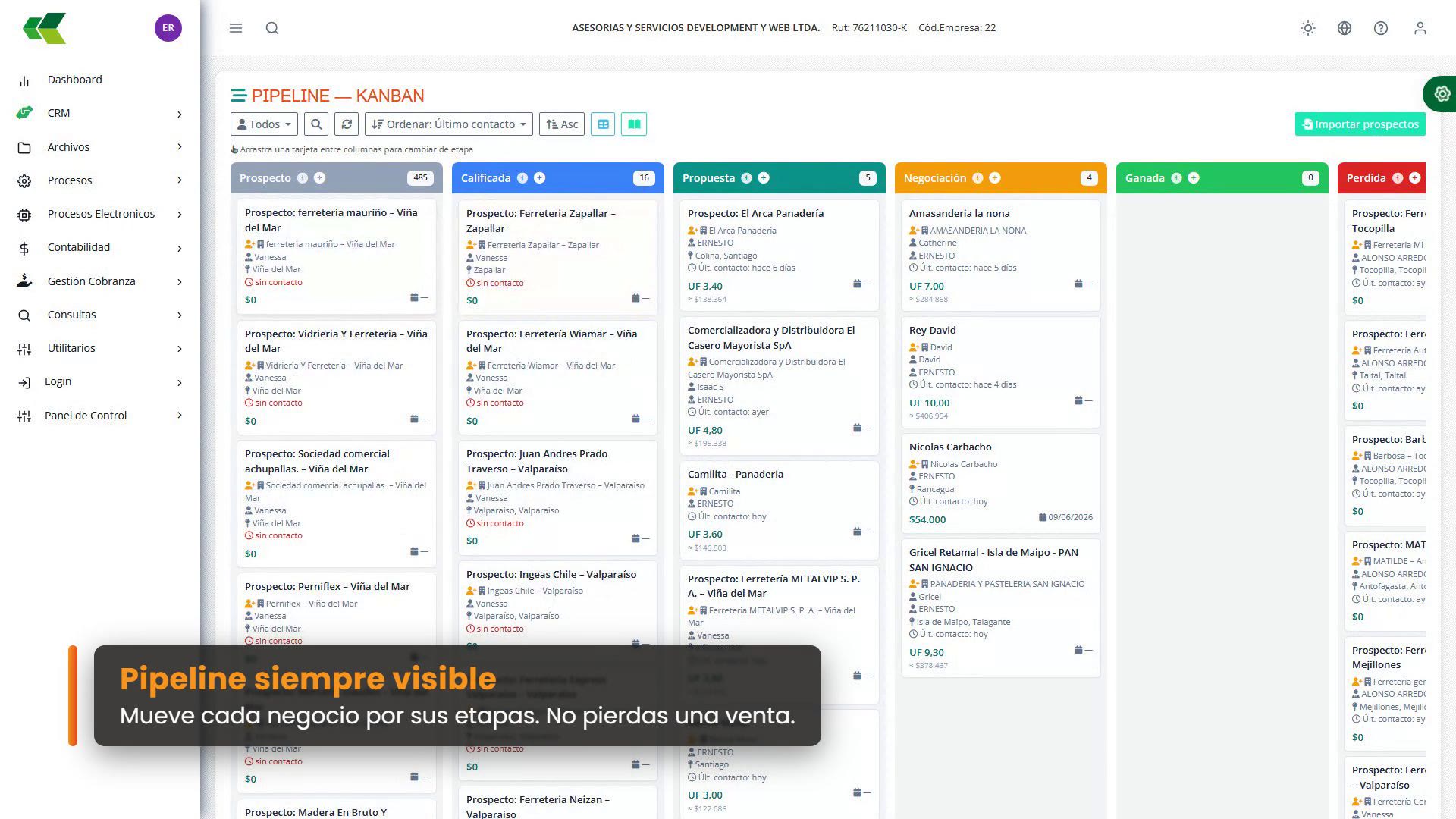 Video del CRM de SIWAS